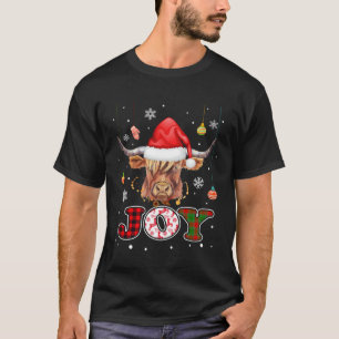 Merry Christmas Joy Heifer Dairy Cow Santa Buffalo T-Shirt