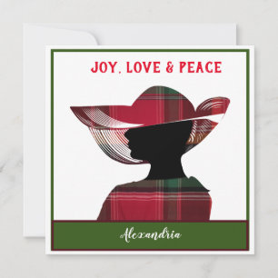 Merry Christmas Joy Love Peace Personalise Holiday Card