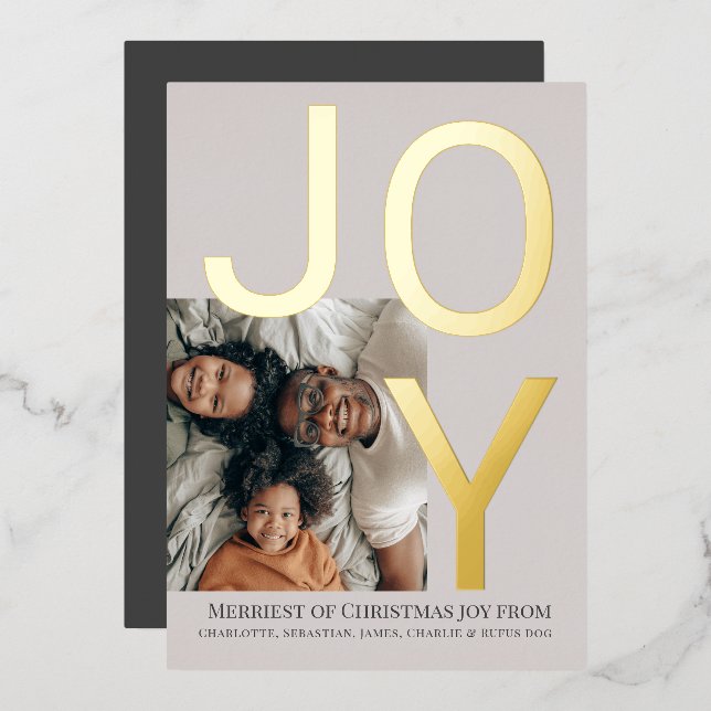 Merry Christmas Joy Personalised Photo (Front/Back)