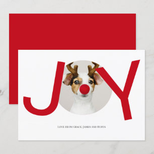Merry Christmas Joy Red Photo Card