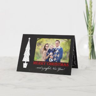 Merry Christmas / Joyful New Year 4 Photo Holiday Card