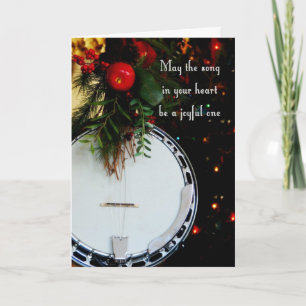 Merry Christmas Joyful Song Holiday Banjo Card