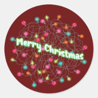 Merry Christmas Jumble of Lights Neon Text 