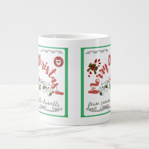 Merry Christmas Jumbo Coffee Mug. Large Coffee Mug