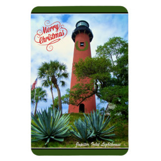 Merry Christmas Jupiter Inlet Lighthouse Florida Magnet