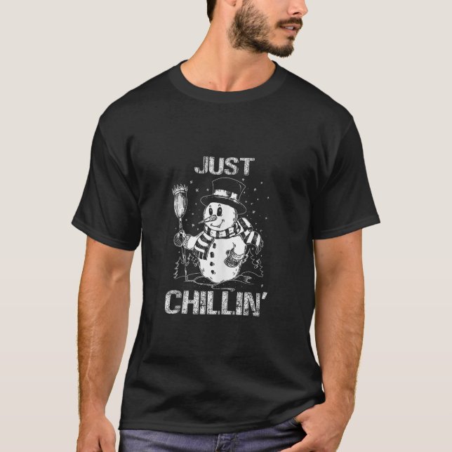 Merry Christmas Just Chillin Snowman Family Matchi T-Shirt (Front)