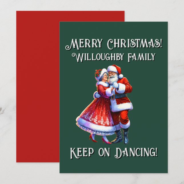 Merry Christmas! KEEP ON DANCING Holiday Card (Front/Back)
