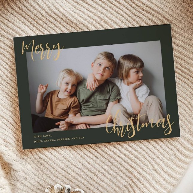 Merry Christmas Kids Photo Holiday Card (Creator Uploaded)