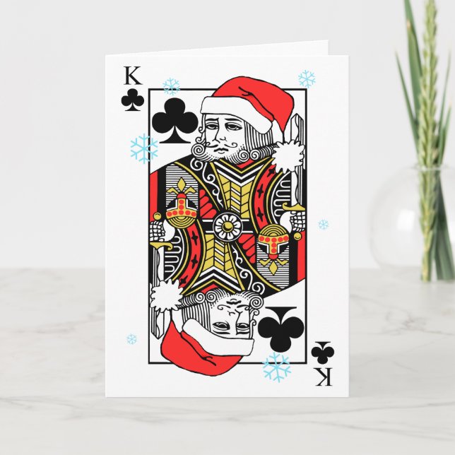 Merry Christmas King of Clubs Holiday Card (Front)