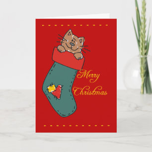 Merry Christmas Kitty Cat Card