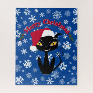 Merry Christmas Kitty Cat Jigsaw Puzzle