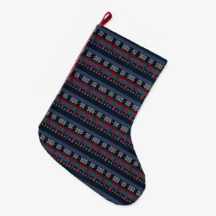 Merry Christmas knit Large Christmas Stocking