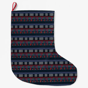 Merry Christmas knit Large Christmas Stocking