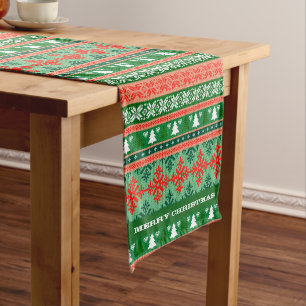 Merry Christmas Knit  Short Table Runner