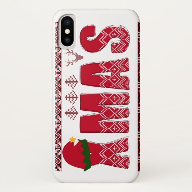 Merry Christmas knit Trendy Elegant Case-Mate iPhone Case (Back)