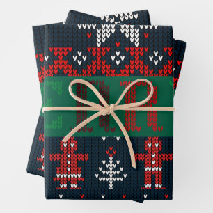 Merry Christmas knit Wrapping Paper Sheet