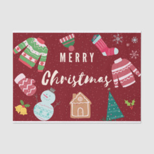 Merry Christmas Knitted Sweaters, Snowman, Tree Tissue Paper