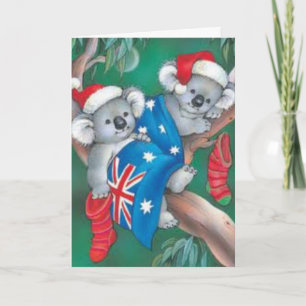 Merry Christmas koala bears Holiday Card