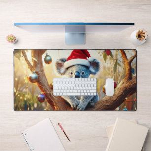 Merry Christmas Koala sitting in Gumtree Desk Mat