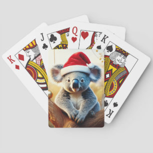 Merry Christmas Koala sitting in Gumtree Playing Cards