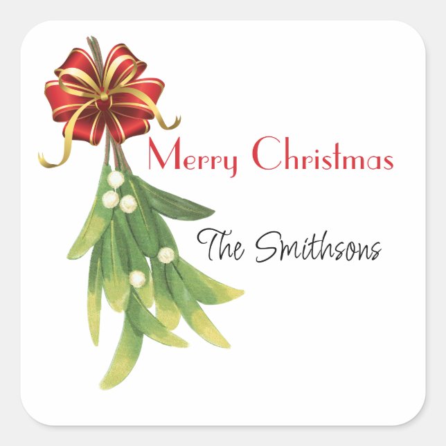 Merry Christmas label with editable message/name (Front)