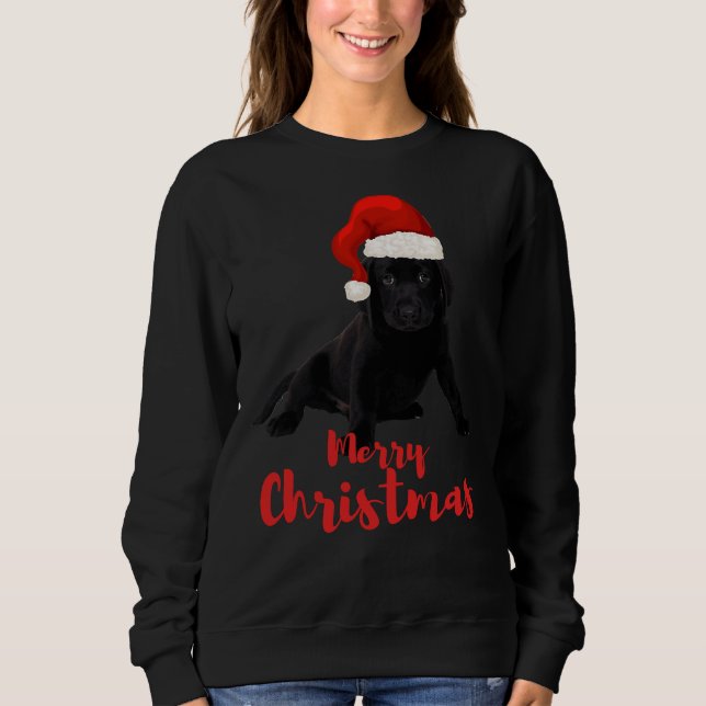 Merry Christmas Labrador Black Labrador Sweatshirt (Front)