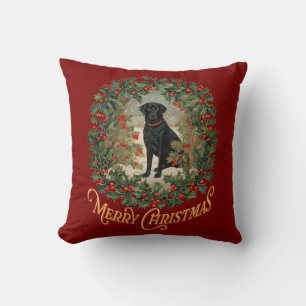 Merry Christmas Labrador Retriever Cushion