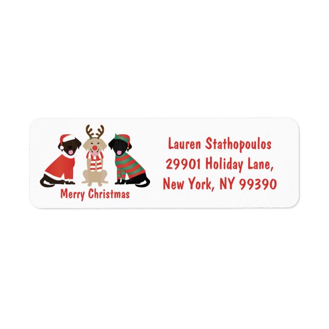 Merry Christmas Labrador Retriever Dogs (Front)