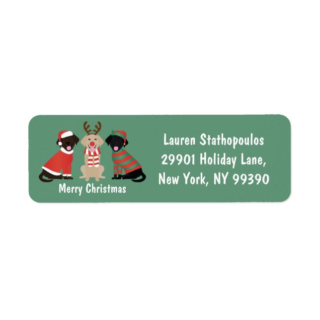 Merry Christmas Labrador Retriever Dogs (Front)