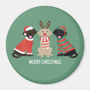 Merry Christmas Labrador Retriever Dogs Magnet