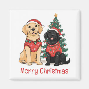 Merry Christmas Labrador Retriever Dogs Magnet