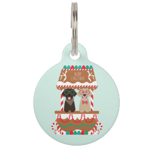 Merry Christmas Labrador Retriever Dogs Pet Tag