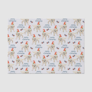 Merry Christmas Labrador Retriever With Santa Hat  Tissue Paper
