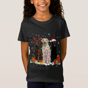 Merry Christmas Labrador Santa Reindeer Light Xmas T-Shirt