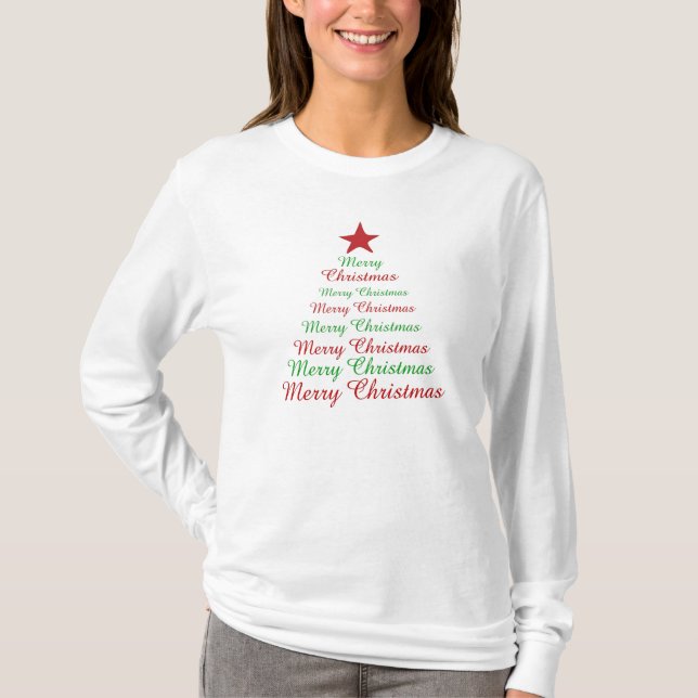 Merry Christmas Ladies T-Shirt (Front)
