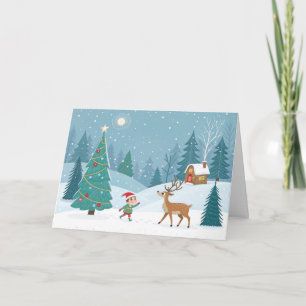 Merry Christmas landscape  Holiday Card