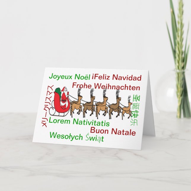 Merry Christmas Languages Card (Front)