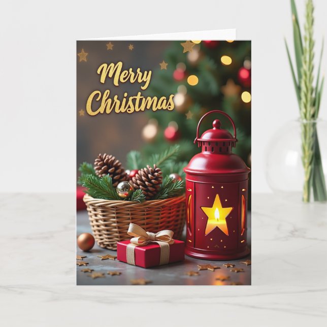 Merry Christmas Lantern Card (Front)
