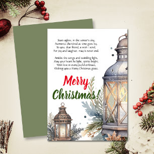 Merry Christmas Lantern Poem Greeting Card