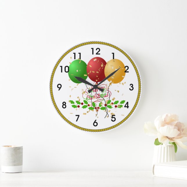 Merry Christmas Large Clock (Home)