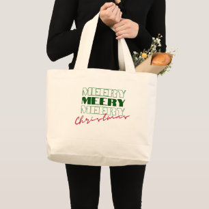 Merry Christmas Large Tote Bag