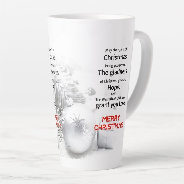 Merry Christmas Latte Mug (Right Angle)