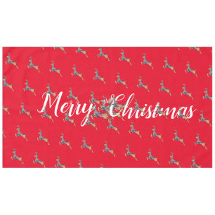 Merry Christmas Leaping Deer Tablecloth