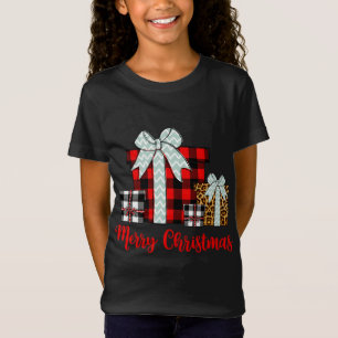 Merry Christmas Leopard Buffalo Plaid Christmas Pr T-Shirt