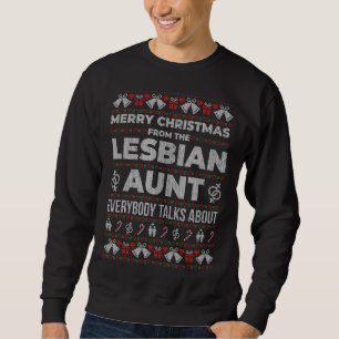 Merry Christmas Lesbian Aunt Ugly Sweater Xmas