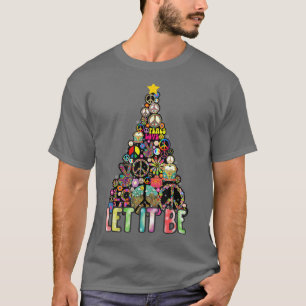 Merry Christmas Let It Be Tree Tie Dye Hippie Cost T-Shirt