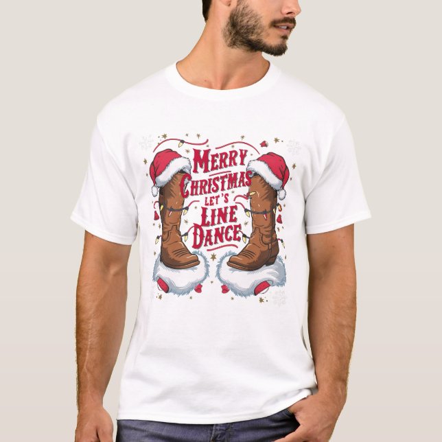 Merry Christmas Let's Line Dance T-Shirt (Front)