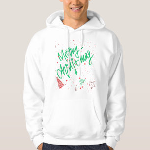 Merry Christmas Lettering and Gingerbread Holiday. Hoodie