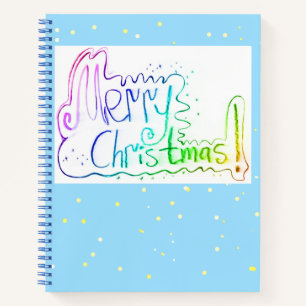 Merry Christmas lettering greeting Spiral Notebook