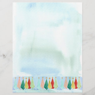 Merry Christmas Letters Mid Century Modern Trees Custom Letterhead